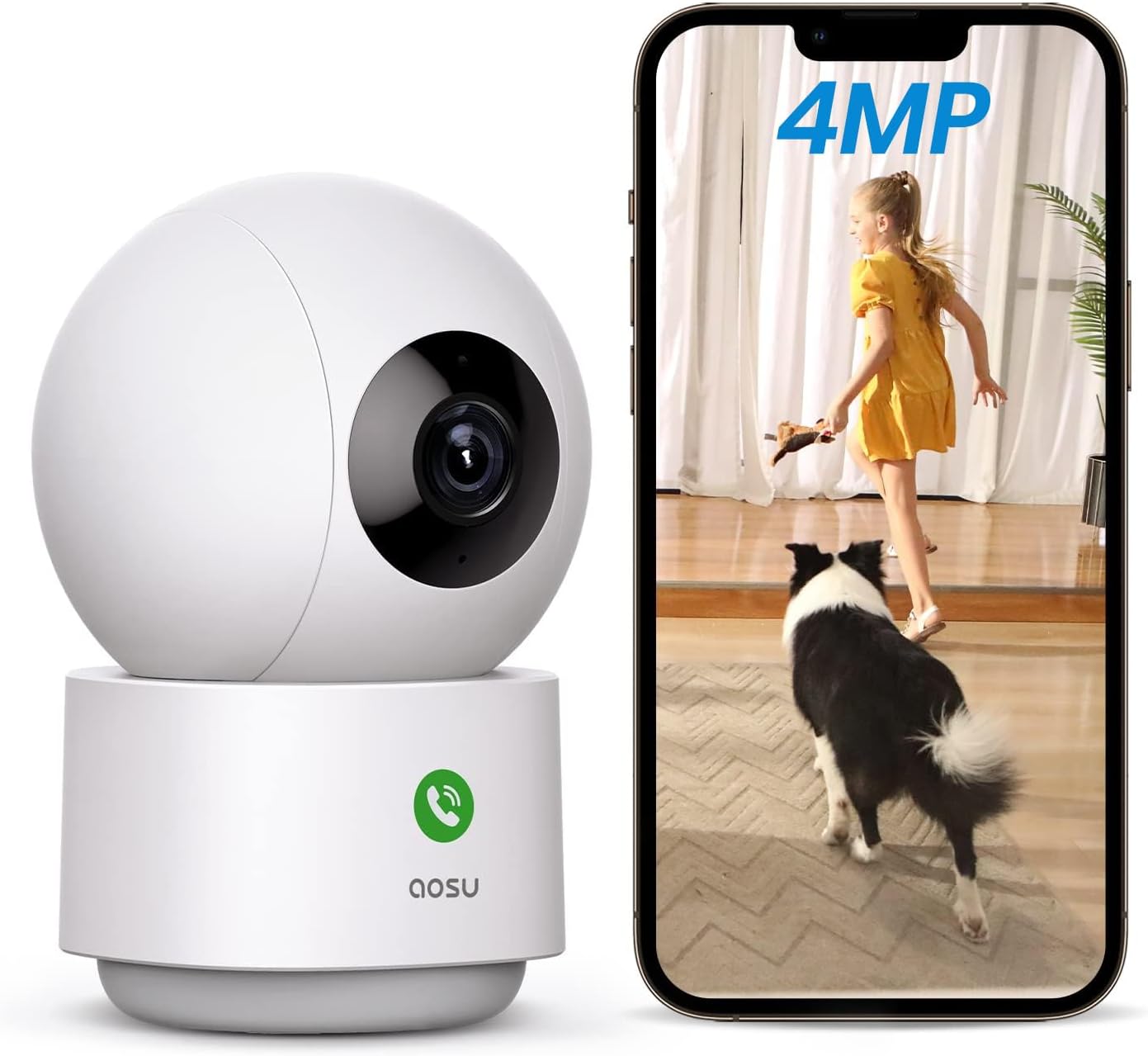 AOSU 2.5K WiFi Security Cam: Smart Motion Tracking