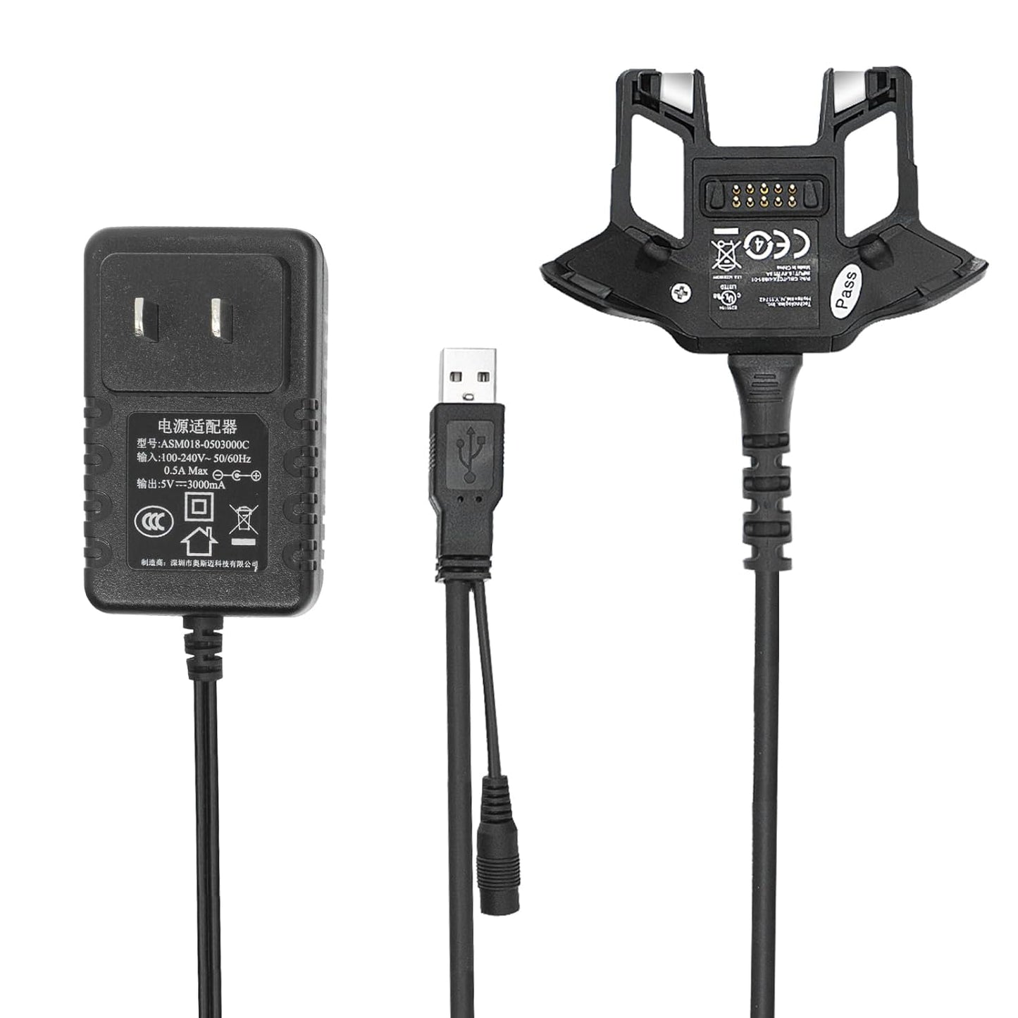 USB Charger Cable with Adapter for Zebra Symbol TC70 TC75