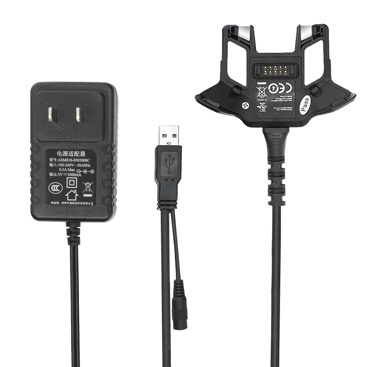 USB Charger Cable with Adapter for Zebra Symbol TC70 TC75
