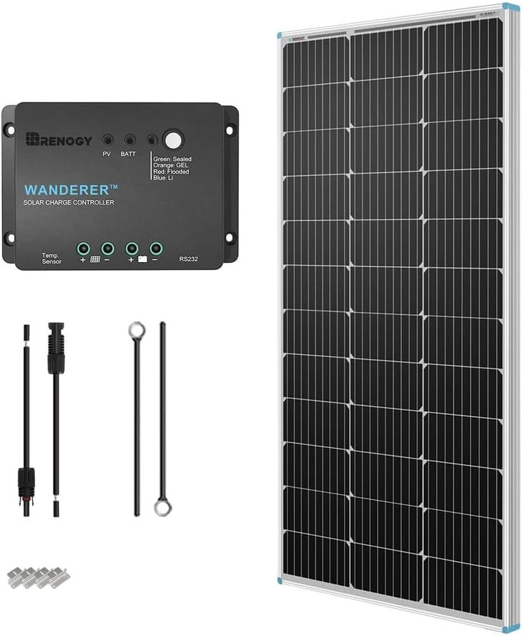 Renogy 100W 12V Solar Panel Starter Kit for Off Grid Use