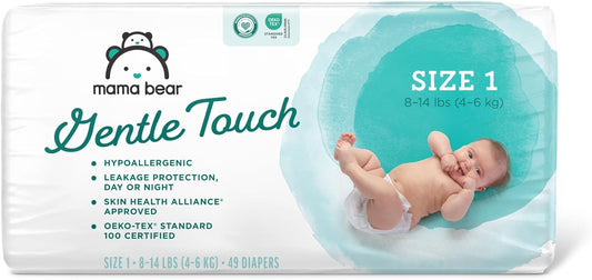 Hypoallergenic Mama Bear Diapers, Size 1, 49 Count