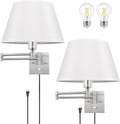 TRLIFE Dimmable Wall Sconce Plug In Set of Two - Adjustable Swing Arm