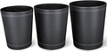 KINGFOM PU Leather Small Office Trash Can Set - Sleek 3-Pack