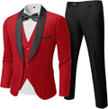 Hihawk Mens 3 Piece Tuxedo Set with Bow Tie - Slim Fit Formal Wear in