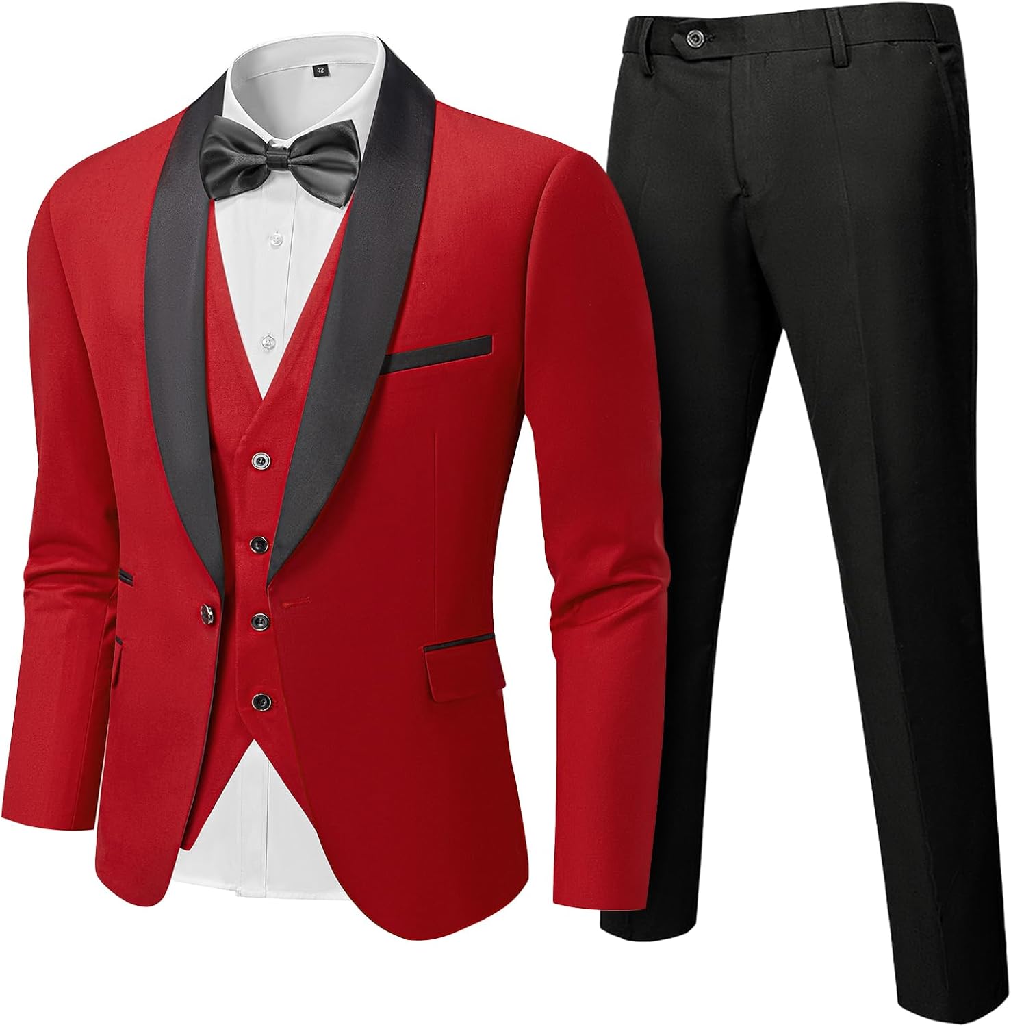 Hihawk Mens 3 Piece Tuxedo Set for Weddings and Parties