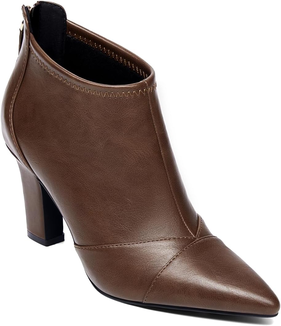 Coutgo Womens Ankle Booties with Stiletto High Heel Design