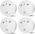 Smoke Detector 4 Pack with Photoelectric Sensor and Silence Button