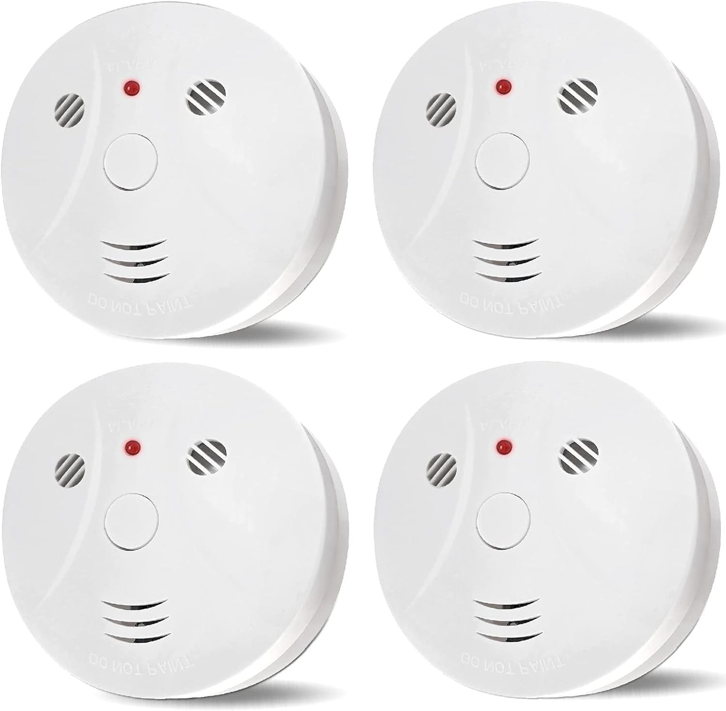 4 Pack Smoke Detector Battery Operated with Photoelectric Sensor