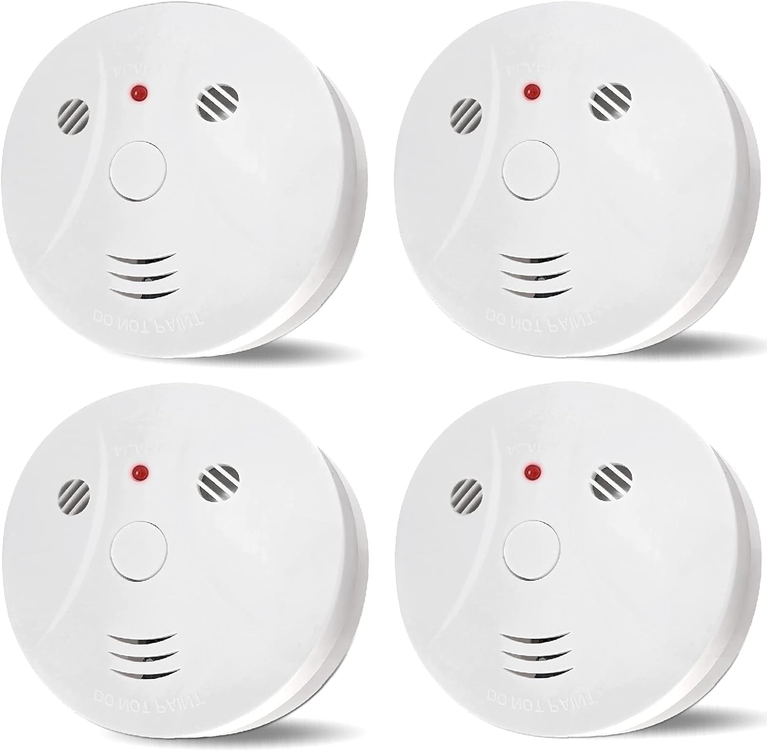 4 Pack Smoke Detector Battery Operated with Photoelectric Sensor