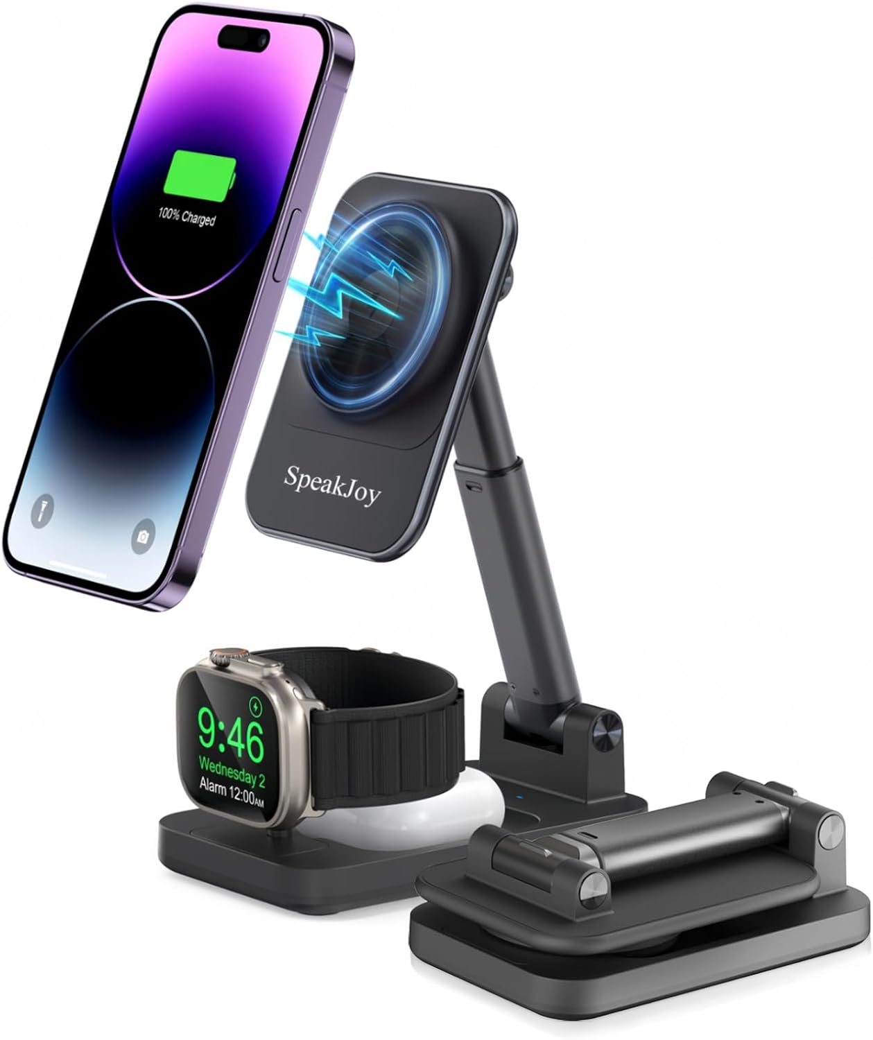 3-in-1 Magnetic Phone Charger Stand: Ultimate Convenience
