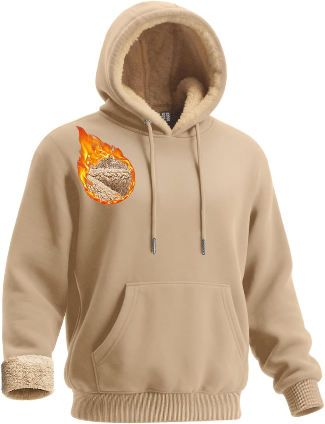 Boladeci Men's Sherpa Lined Hoodie for Winter Cold Weather