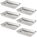 CURTA Full Size 2.5in Deep Hotel Pans 6 Pack - Durable Stainless Steel