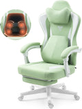 Gaming Chair with Heated Massage Lumbar Support - Breathable Fabric