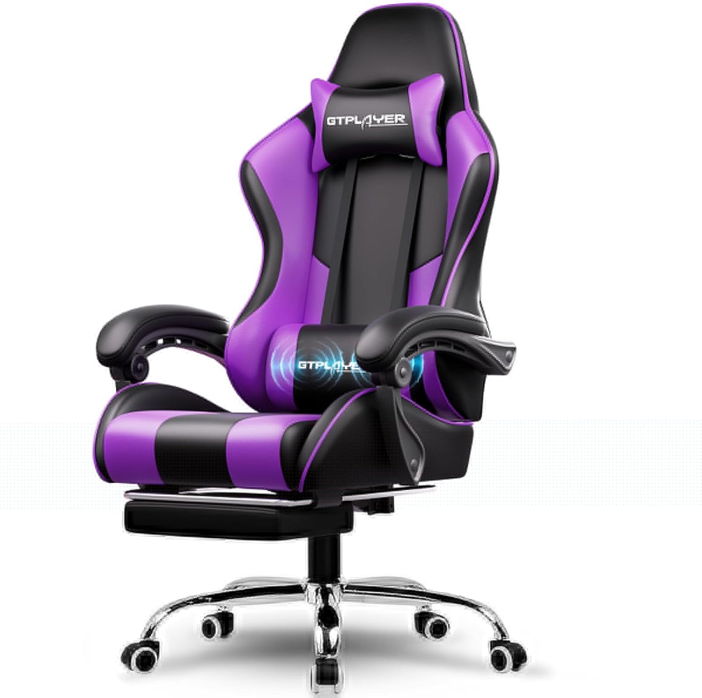 GTPLAYER Gaming Chair with Footrest and Lumbar Support