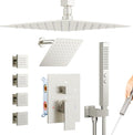 Shower Faucet Set Brushed Gold Shower System - 4 Functions, High