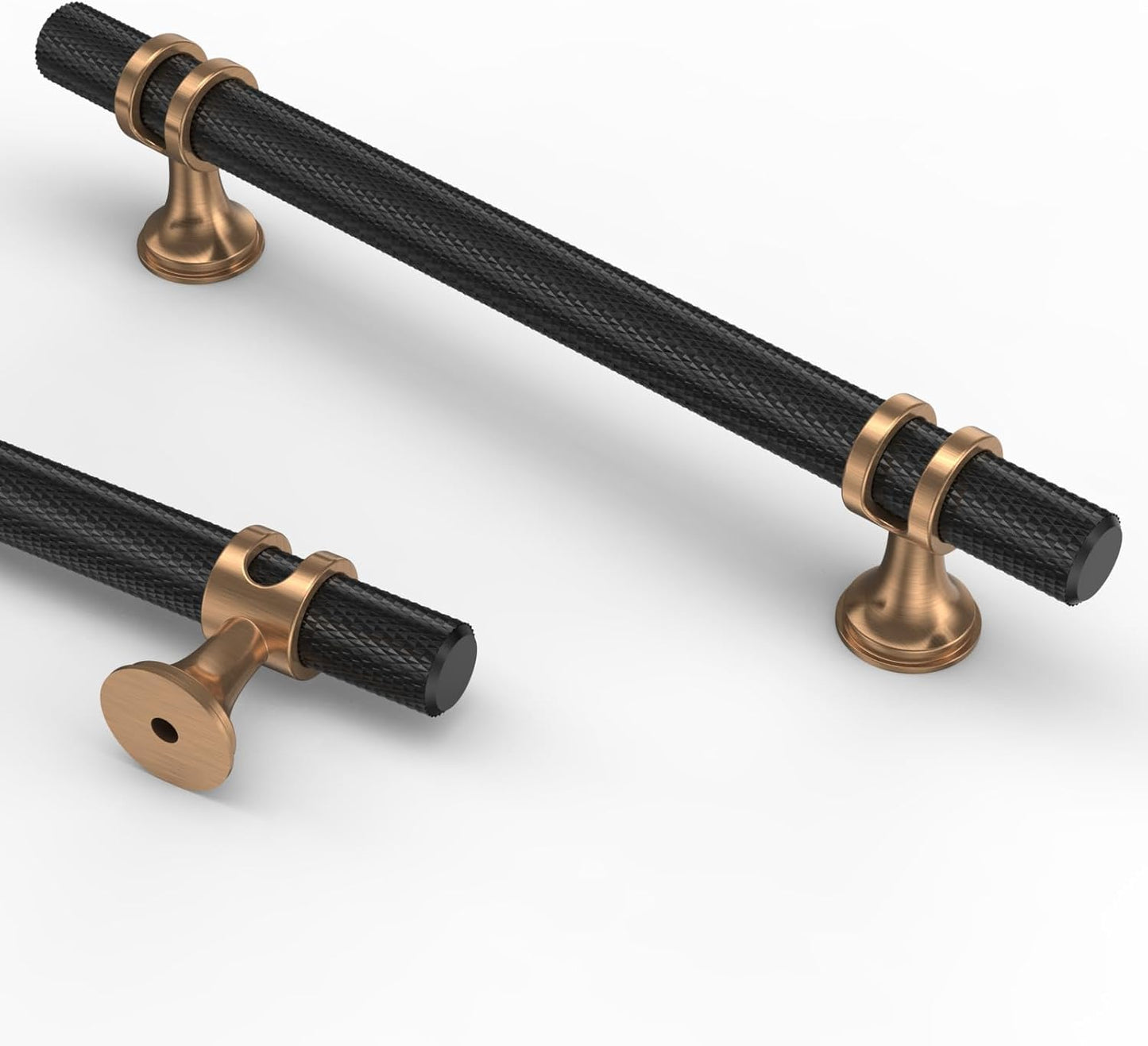Asidrama 10 Pack 5 Inch Knurled Matte Black Cabinet Handles