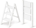 GameGem 3 Step Ladder Folding Step Stool - Stable, Compact Height