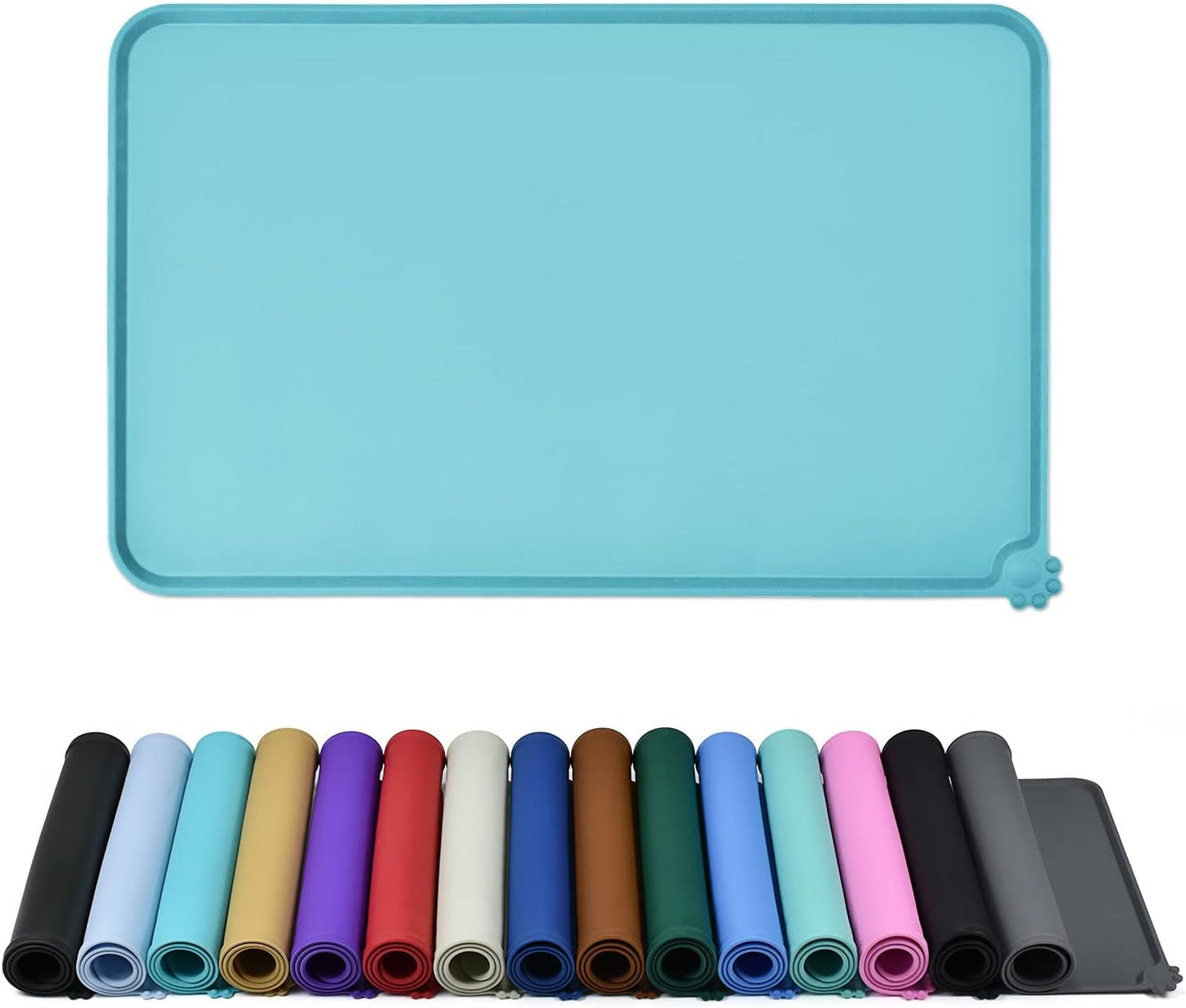 Waterproof Pet Feeding Mat with High Raised Edges for Messy Drinkers
