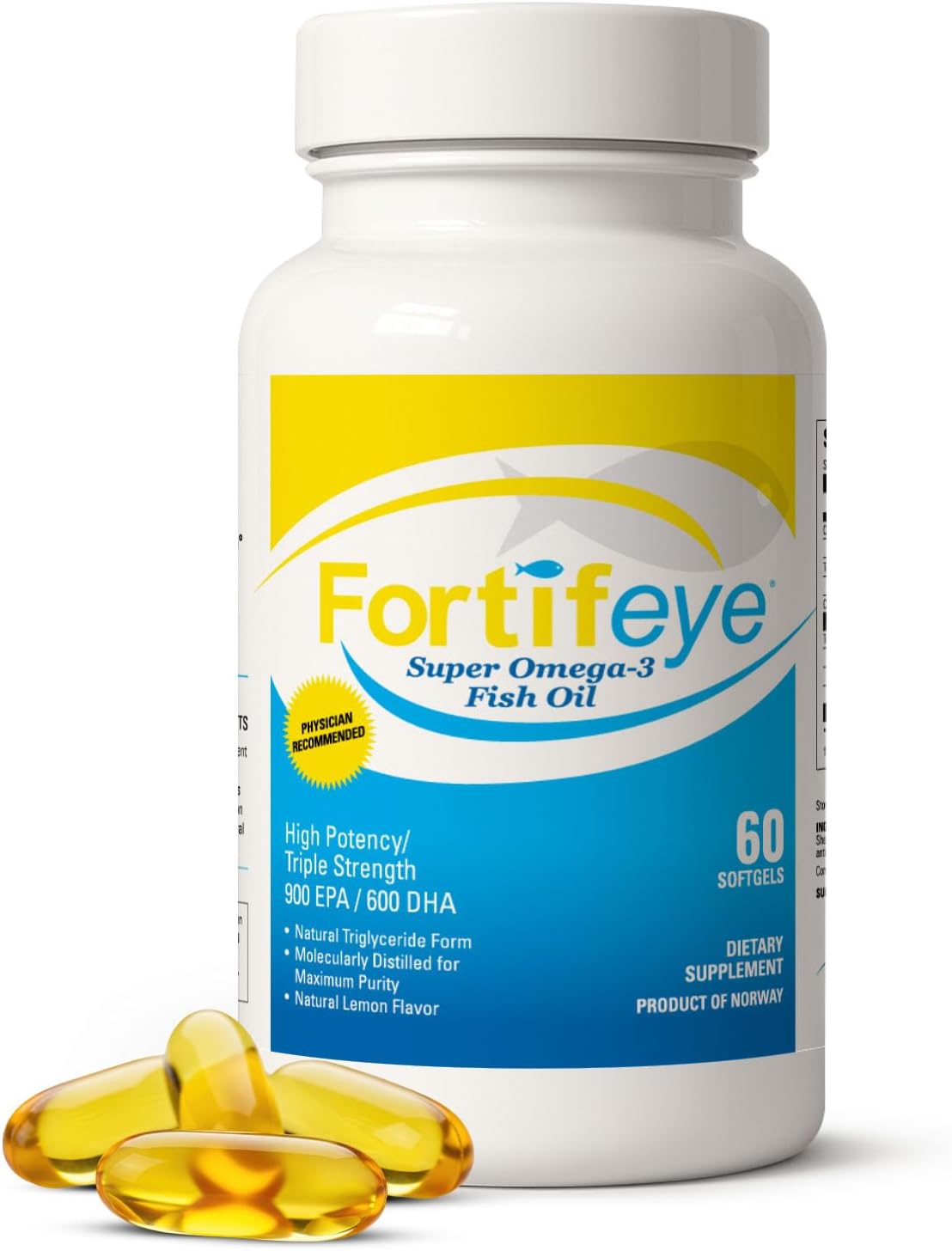 Omega 3 Fish Oil 1600 mg Supplements for Eye and Heart Health