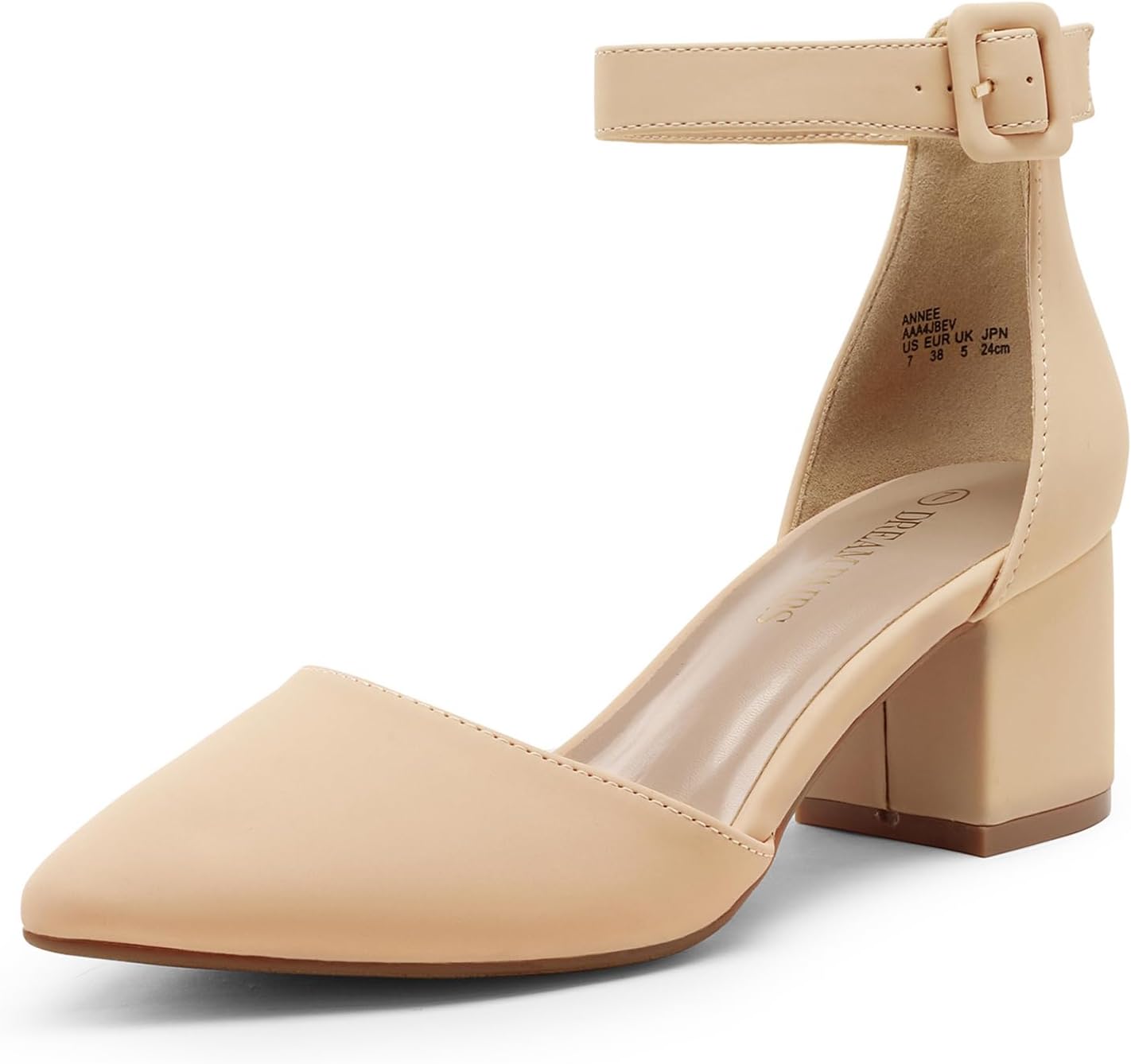 DREAM PAIRS ANNEE Pointed Toe Low Chunky Heels Pump Shoes Review