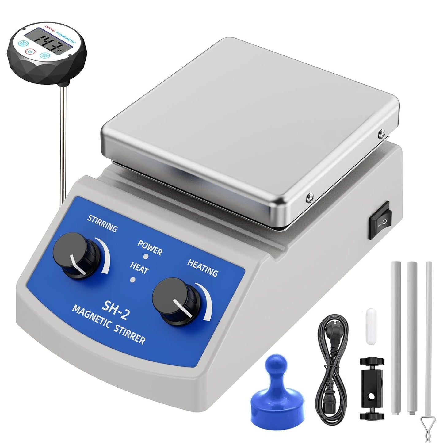 Magnetic Stirrer Hot Plate with Thermometer for Lab Use