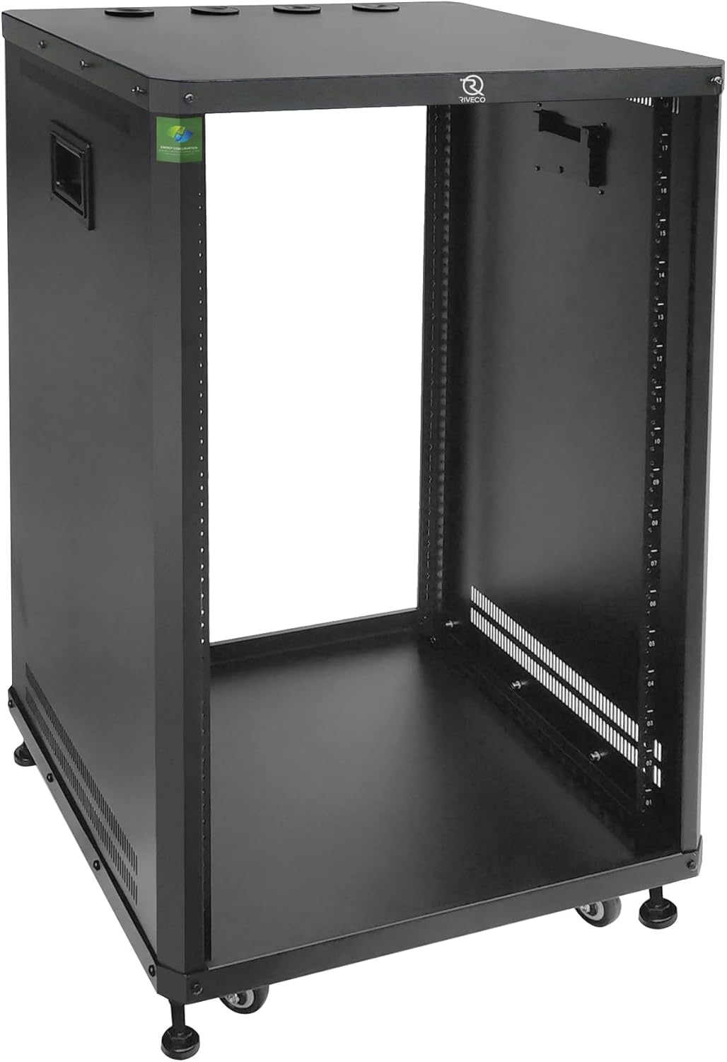 RIVECO POMU 18U Stereo Rack with Wheels for Audio Equipment