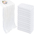 White Cheesecloth Table Runner 35 x 120 in 12 Pack - Sheer Boho Decor