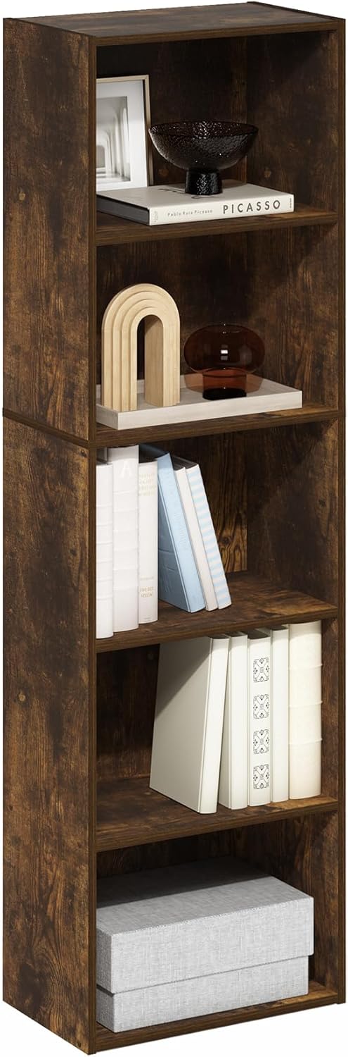 Furinno LUDER 5-Cube Bookshelf for Living Room and Home Office