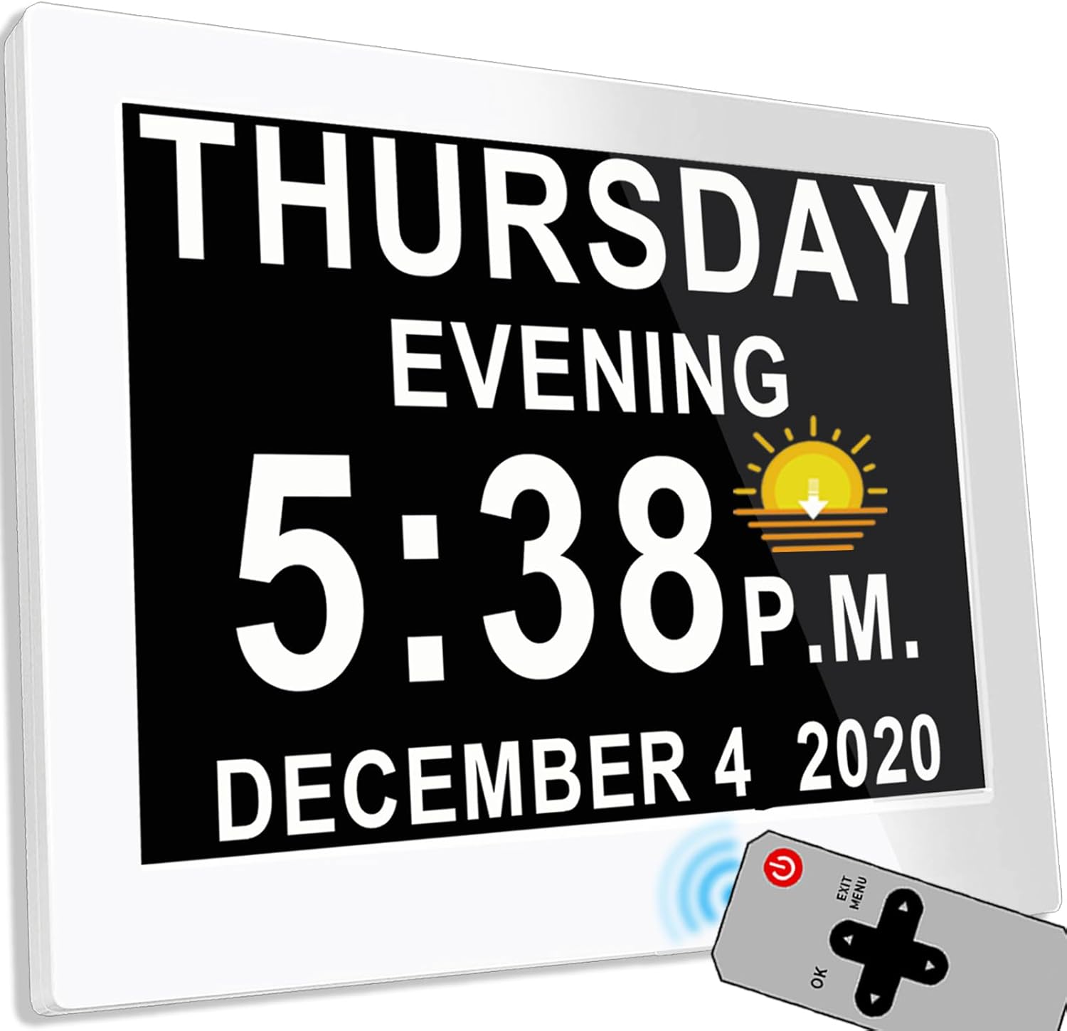 MASSII 8 Inch Extra Large Dementia Clock with 19 Alarms