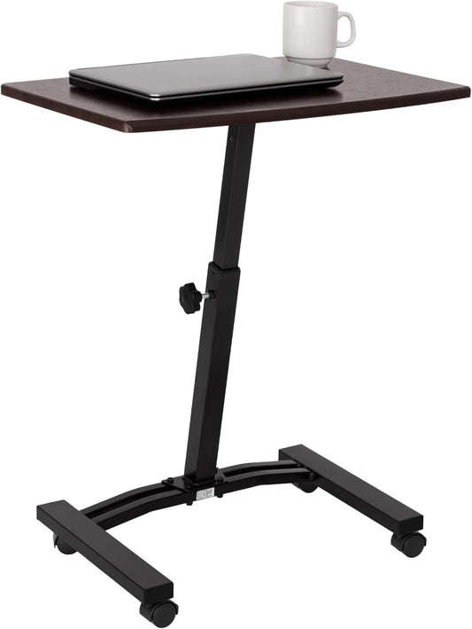 Height-Adjustable Mobile Laptop Desk Cart for Home Office Use