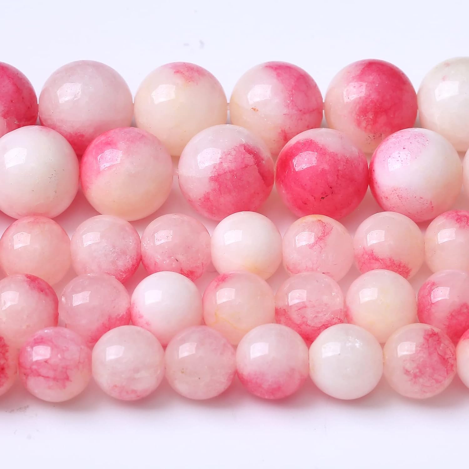 Natural Pink Tourmaline Jade Stone Beads for Energy Healing