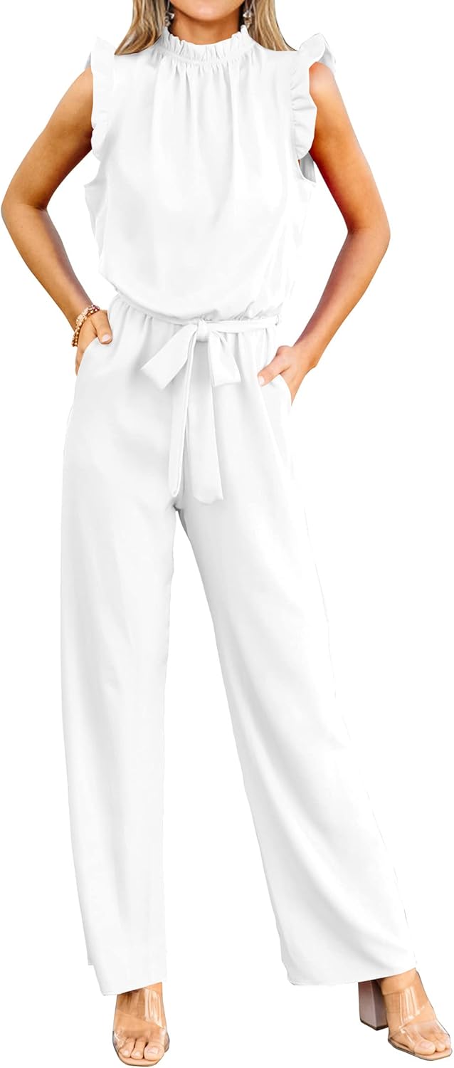 KIRUNDO Jumpsuits For Women Summer Dressy One Piece Sleeveless
