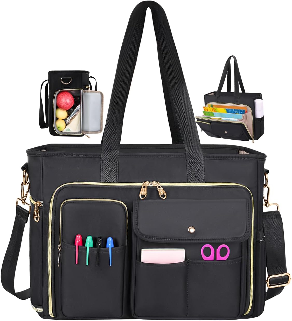 Teacher Tote Bag with Insulated Pocket for Work and College