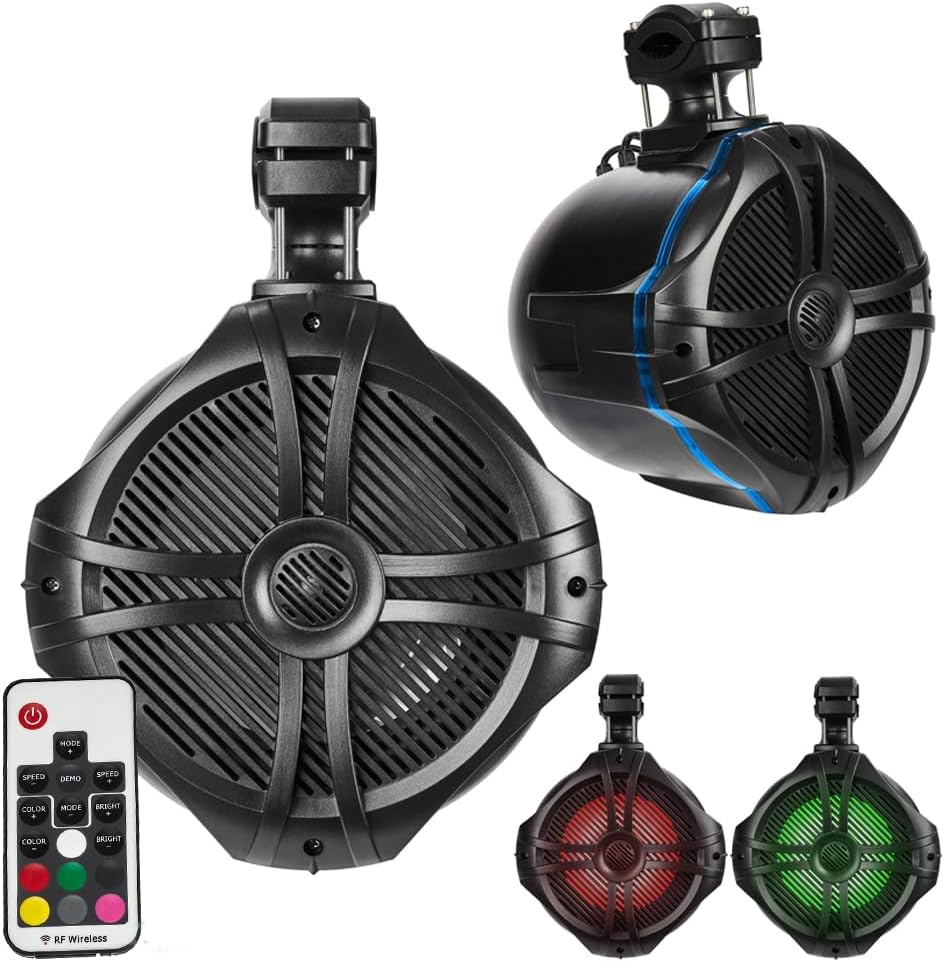 300W RMS 8 Marine Tower Speakers with RGB Lights