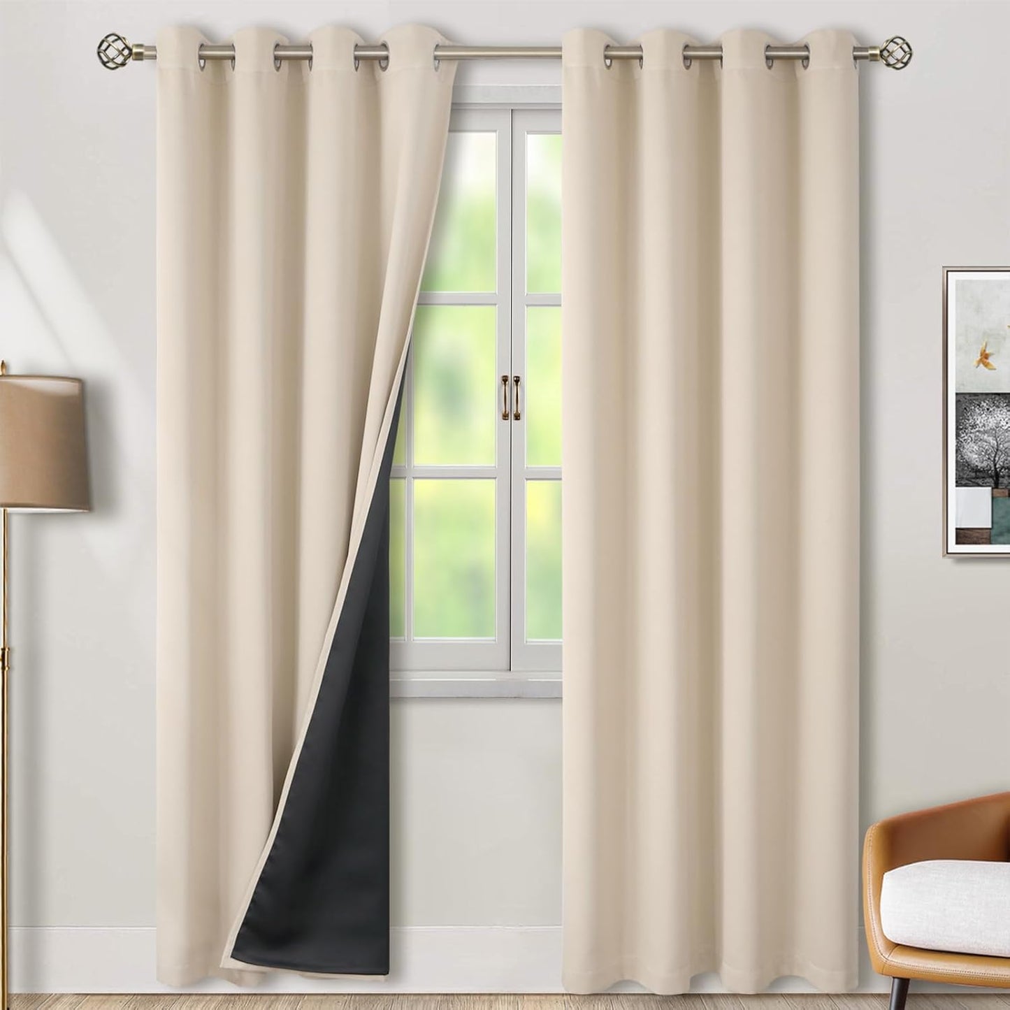 BGment Thermal Insulated Blackout Curtains for Total Light Blocking