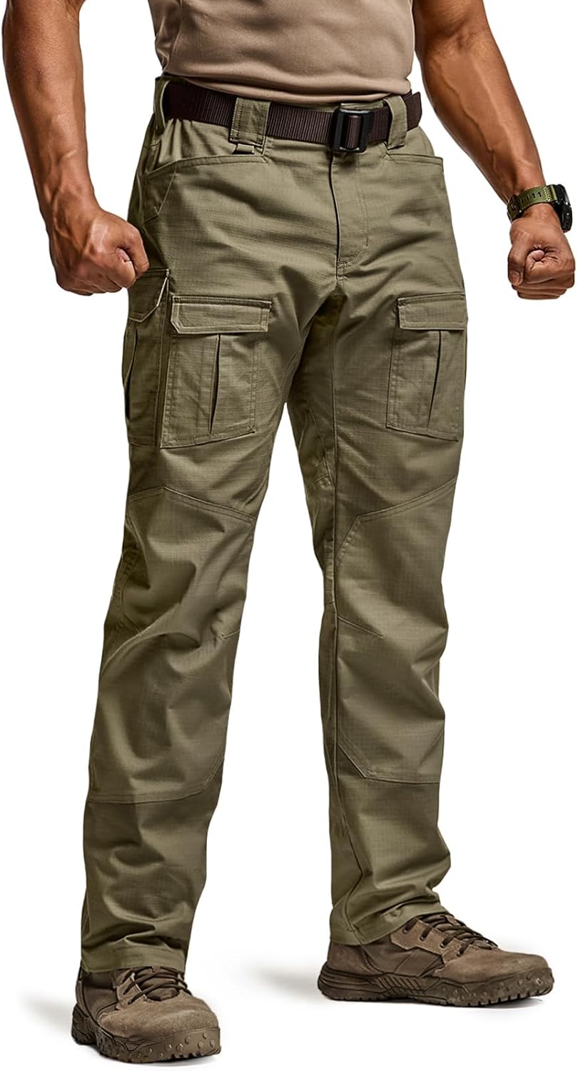CQR Men's Flex Ripstop Tactical Pants for Outdoor Activities
