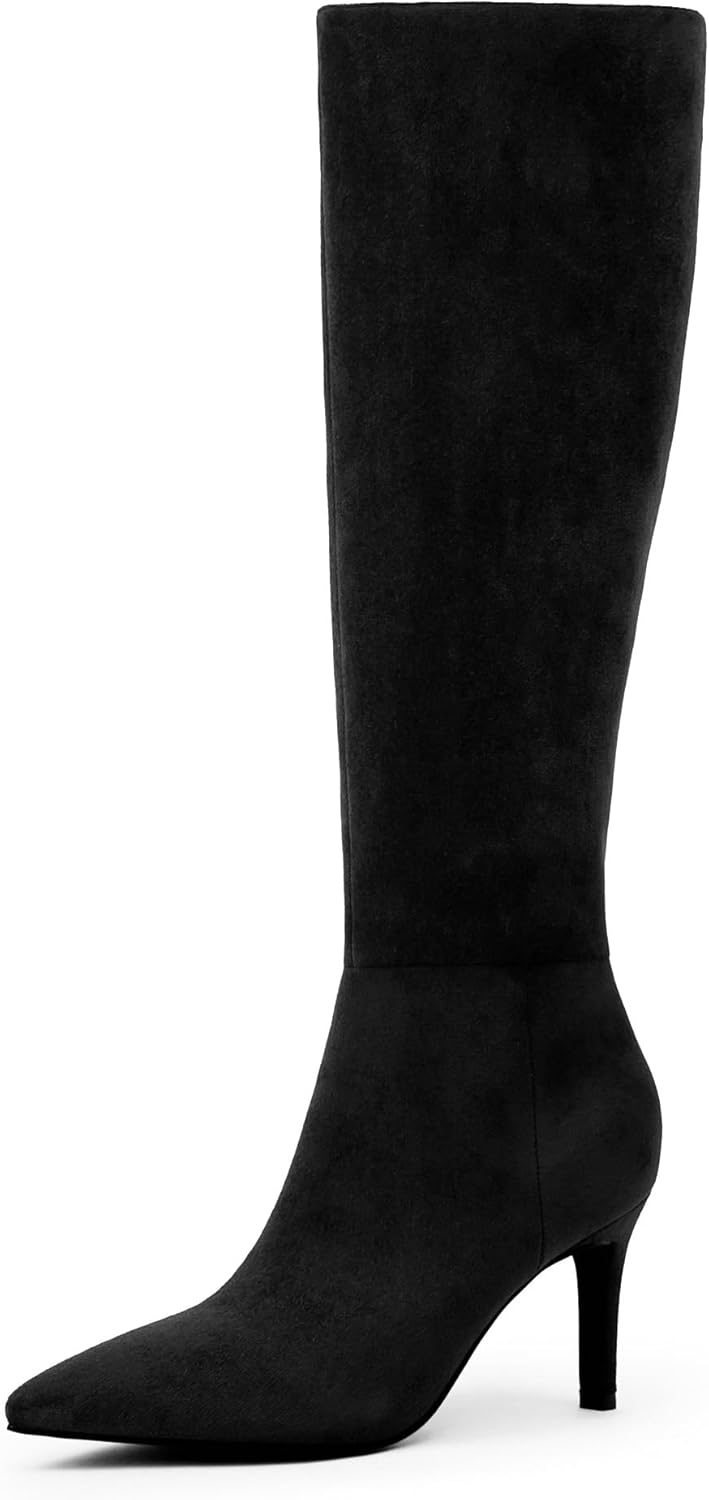 Knee High Boots Women Pointed Toe Tall Stiletto High Heel