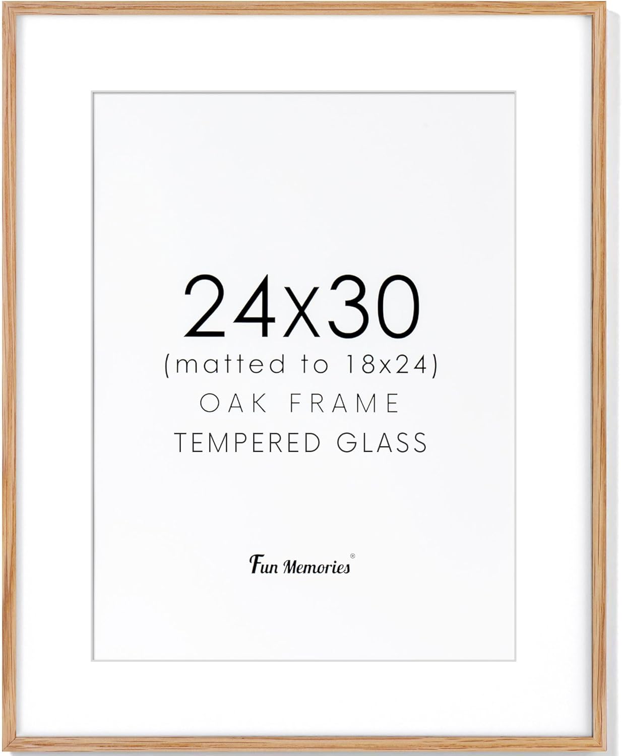 24x30 Oak Wood Picture Frame for Wall - Rustic Design