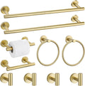 10 Pieces Brushed Gold Bathroom Towel Bar Set - Upgraded Stainless