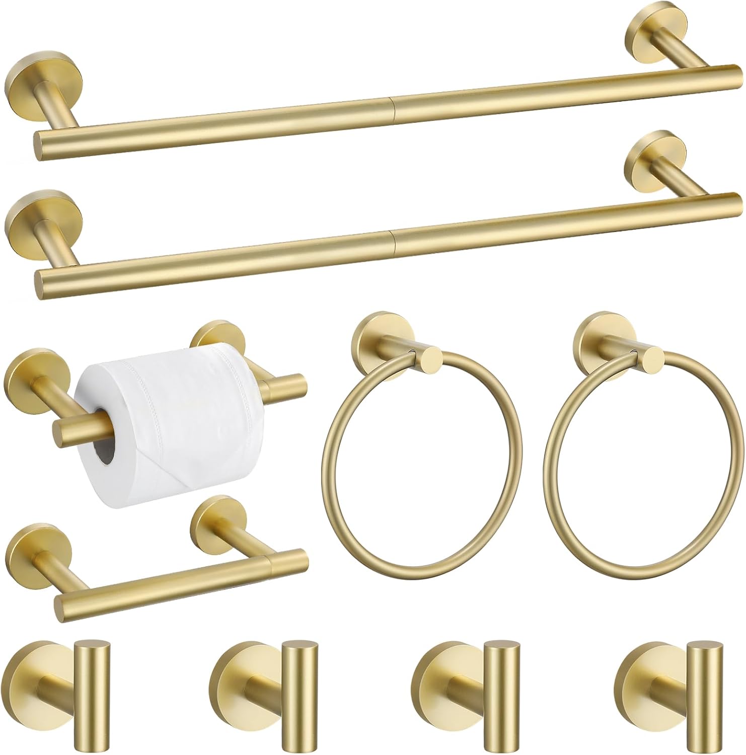 10 Pieces Brushed Gold Bathroom Hardware Towel Bar Set Review