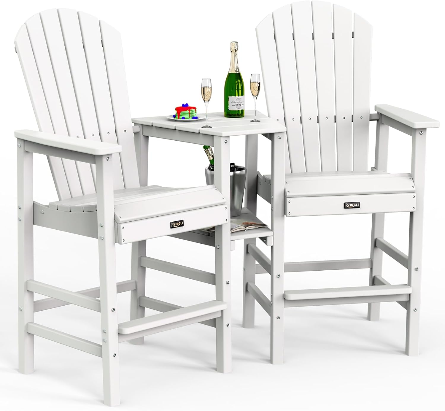 VINGLI Tall Adirondack Chairs Set of 2 for Outdoor Relaxation