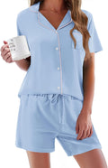 Ekouaer Pajamas Set for Women Short Sleeve Two-Piece - Soft Comfort 5%
