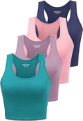 Cotton Workout Crop Tank Top for Women - 4 Pack Comfortable Fit