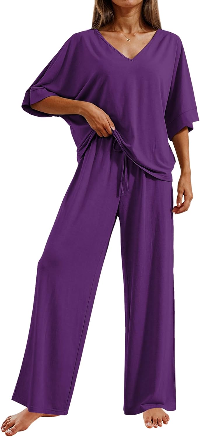 Ekouaer Pajama Sets for Women: Soft Comfy 2 Piece Lounge Set