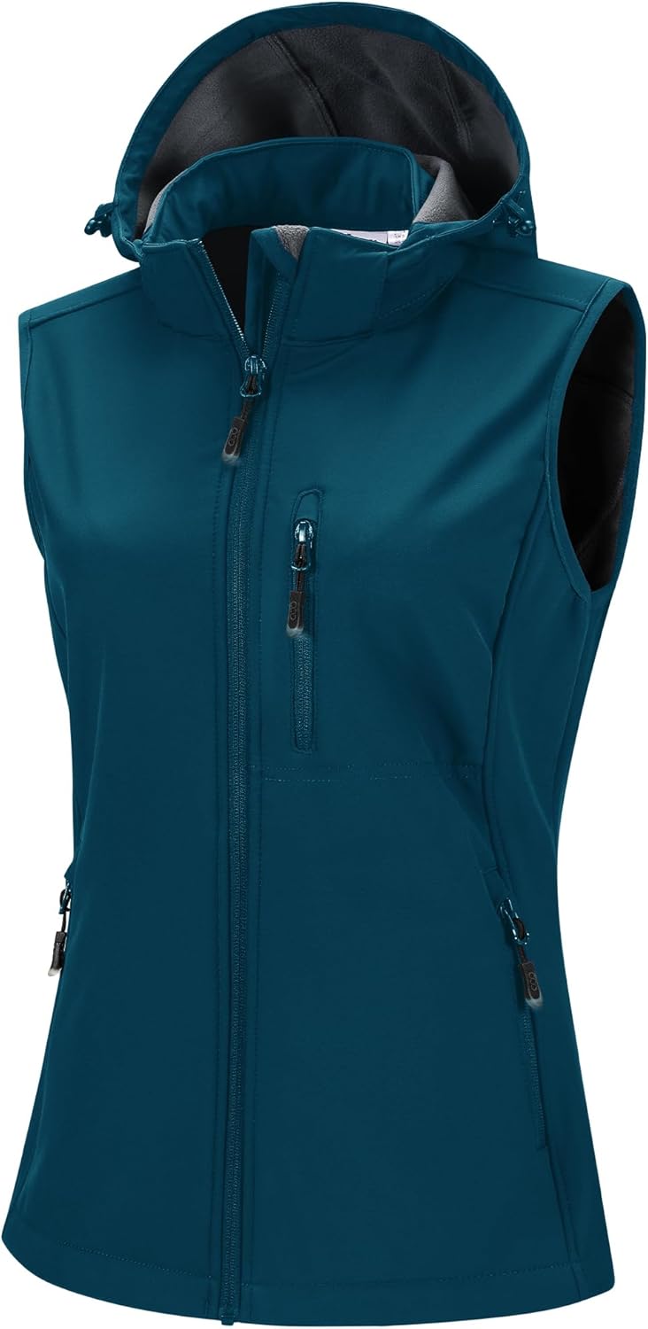 33,000ft Women's Hooded Lightweight Softshell Vest for All Activities