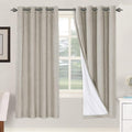 H.VERSAILTEX Linen Blackout Curtains 72in - 2 Panels Stone