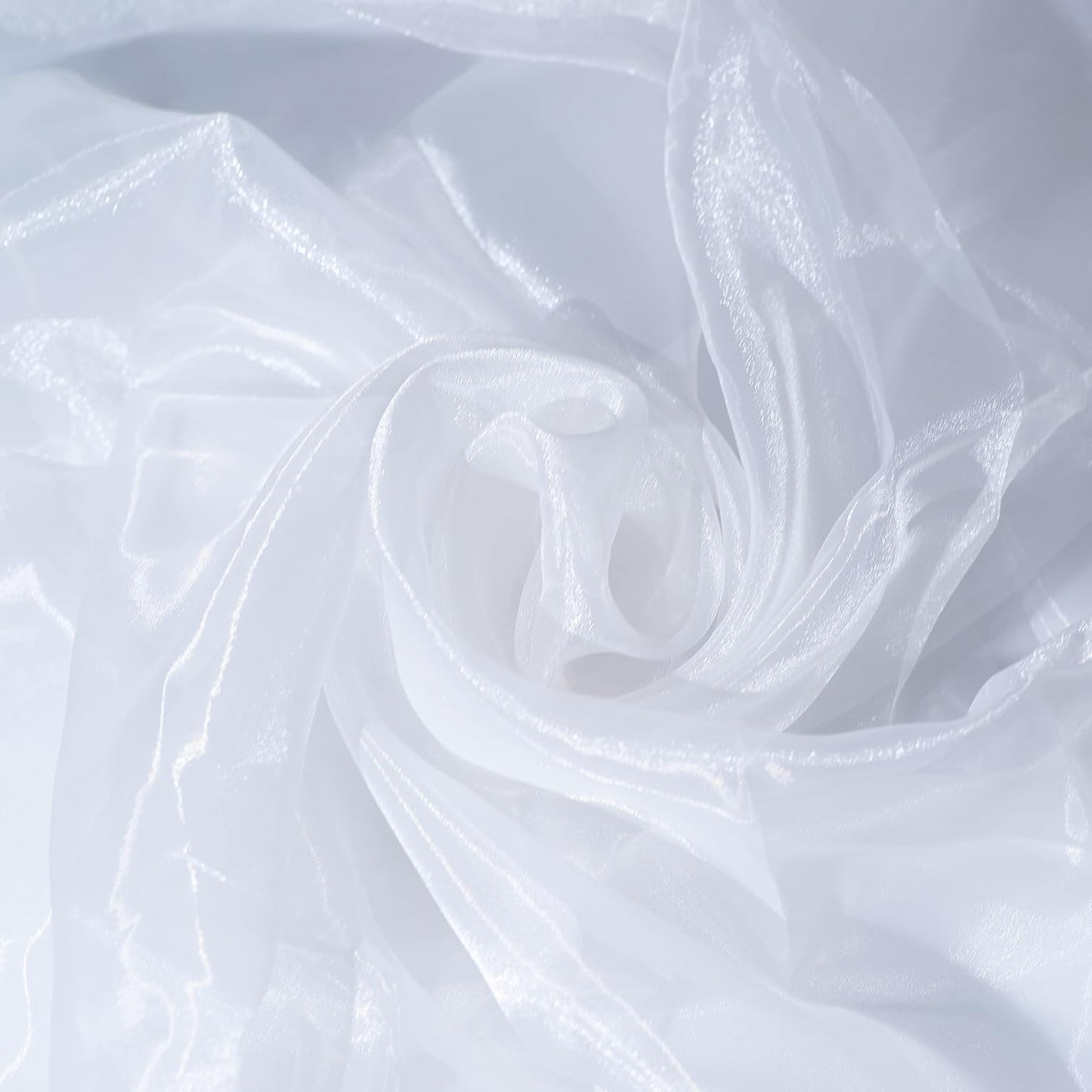 Fynite White Organza Fabric for DIY Wedding Dress Crafting