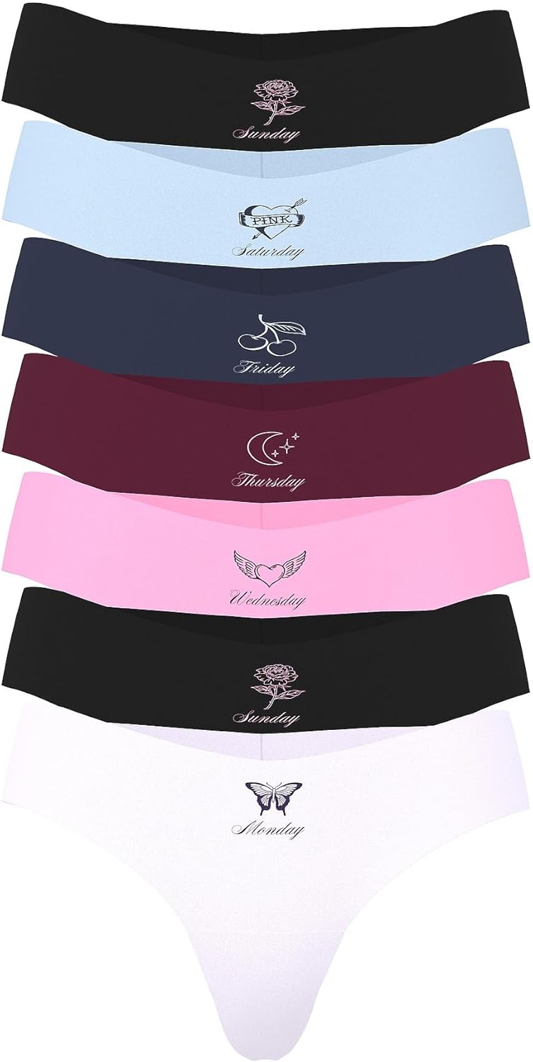 Victoria's Secret PINK Women's No Show Thong Underwear Multi Pack