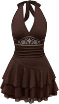 SOLY HUX Women's Halter Backless Mini Dress - Flowy Summer Vibe