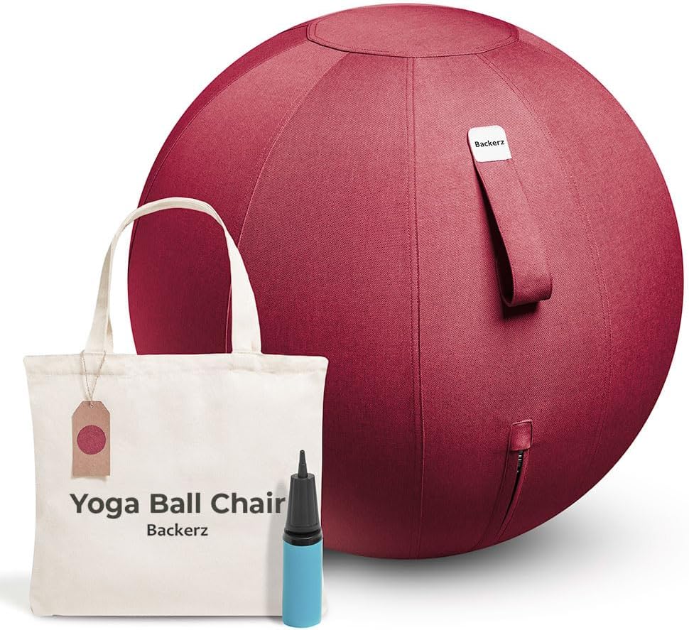 Backerz Yoga Ball Chair - Posture & Pain Relief - 25.5 in